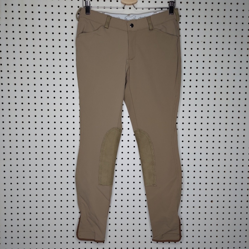 Goode Rider Equestrian Breeches Women 28R Horseback Brown Stretch Lo-Rise